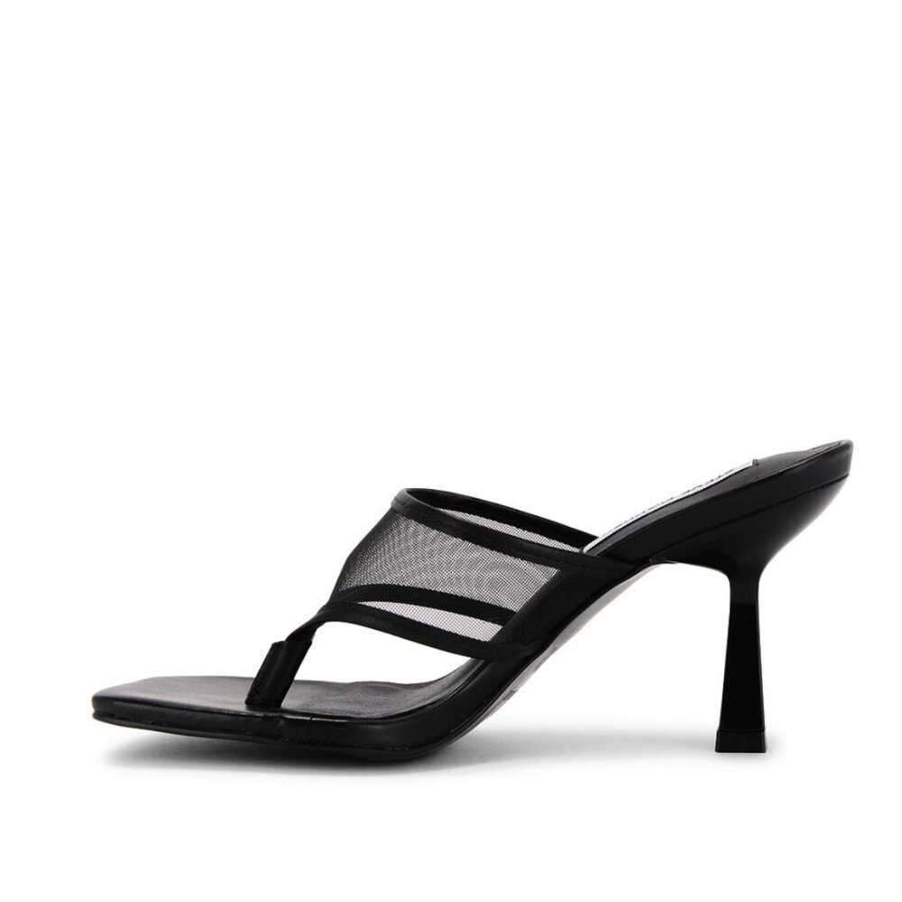 Steve Madden Black Mesh Thong Heel Sandals - Picture 5 of 14